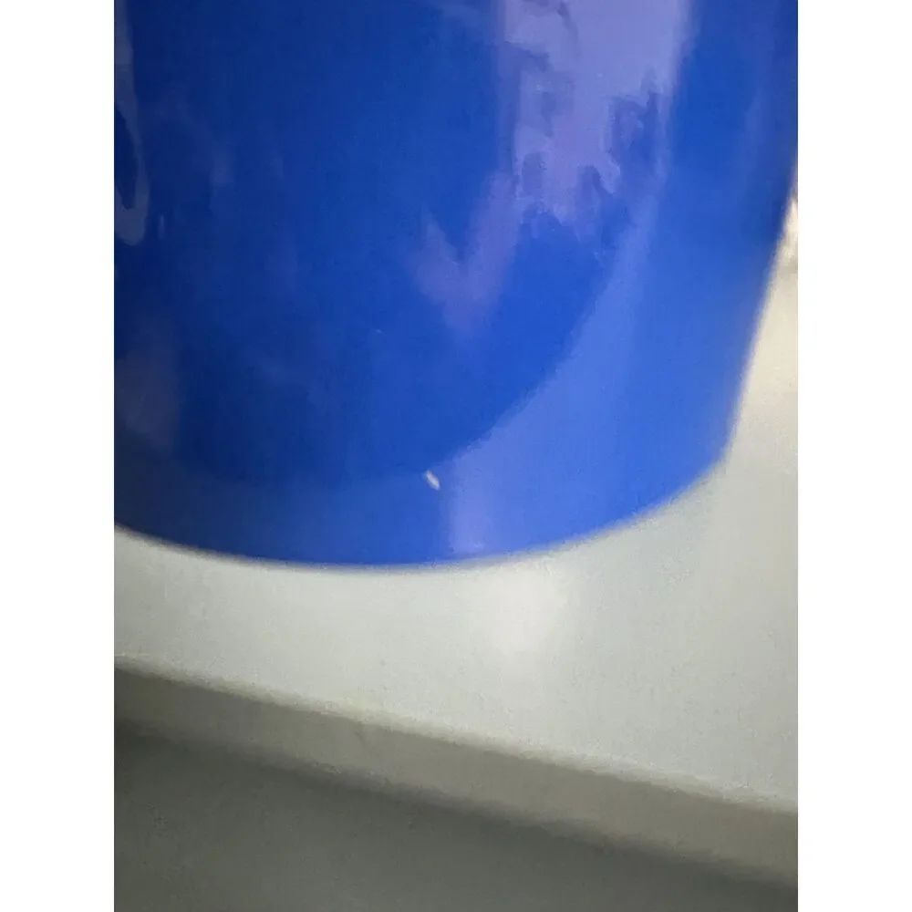 Vintage Georges Briard Blue Ice Bucket with Wood Handle & Lid Mid Century Modern